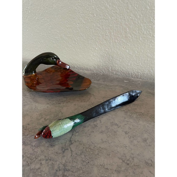 Vintage Wooden Mallard Duck Small Tray and envelop opener - Picture 5 of 7